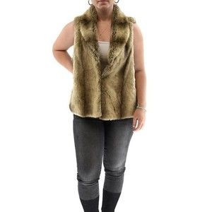 FENN WRIGHT MANSON Faux Fur Vest Brown/Blond SZ M